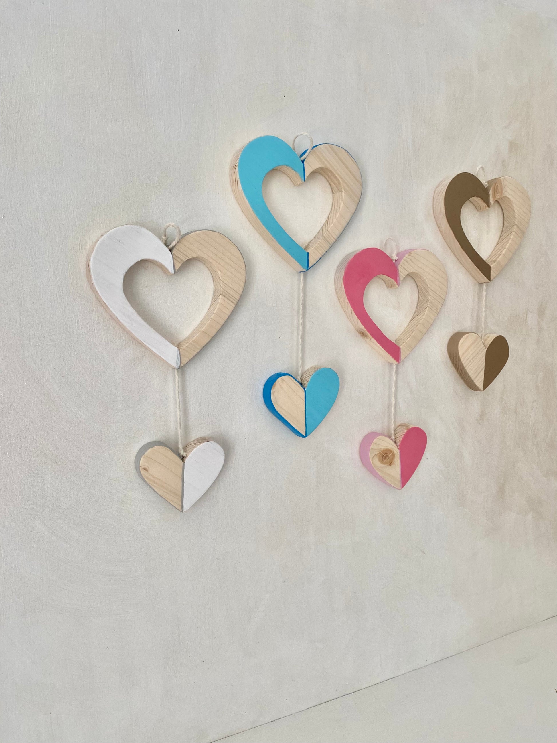 Cuori pendenti - Bomboniera e decorazione per la casa - my heart wood